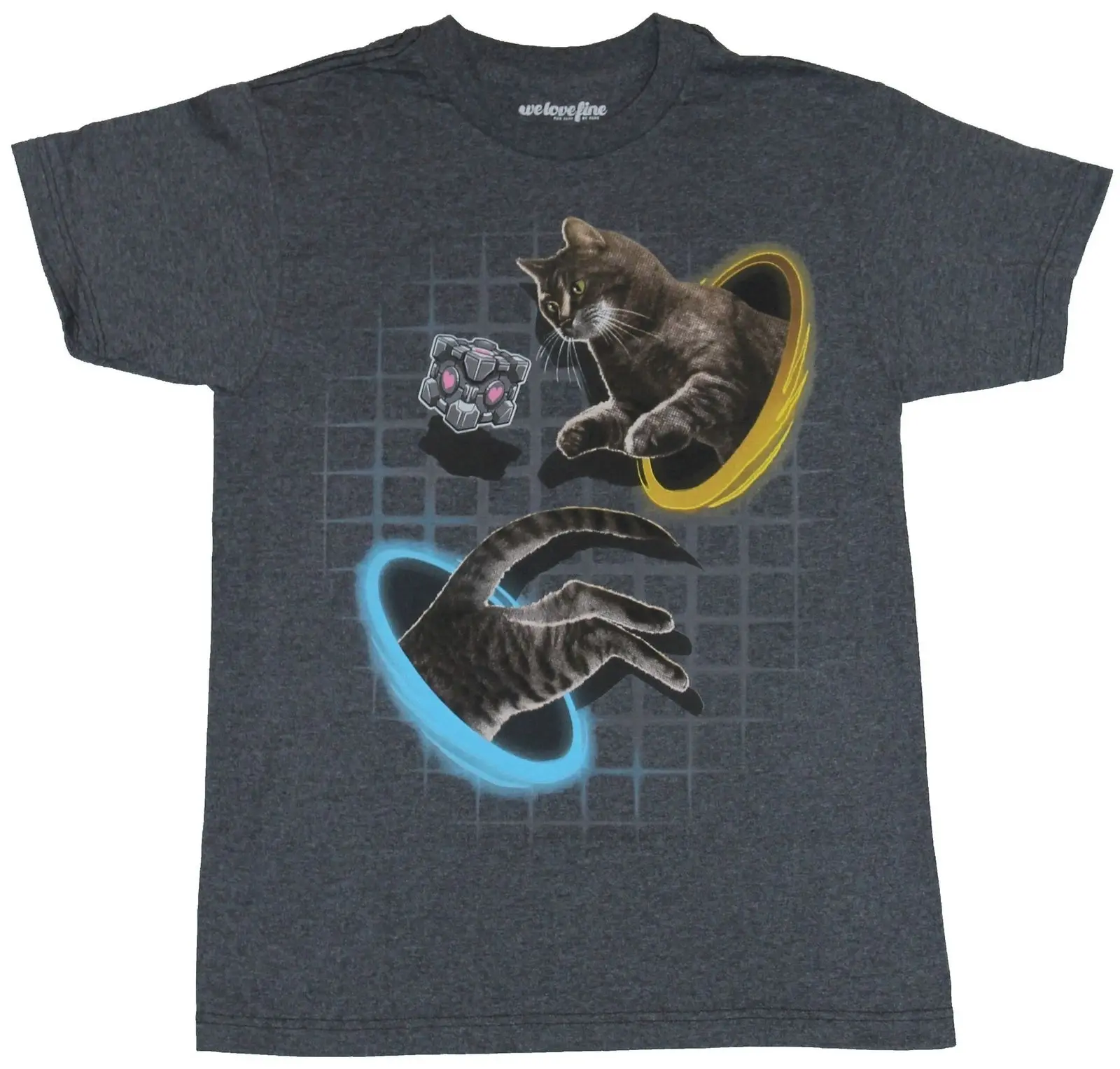 Portal Mens T-Shirt - Kitty Cat Chasing Companion Cube Through Portals Cartoon t shirt men Unisex New Fashion tshirt
Portal Mens T-Shirt - Kitty Cat Chasing Companion Cube Through Portals Cartoon t shirt men Unisex New Fashion tshirt
