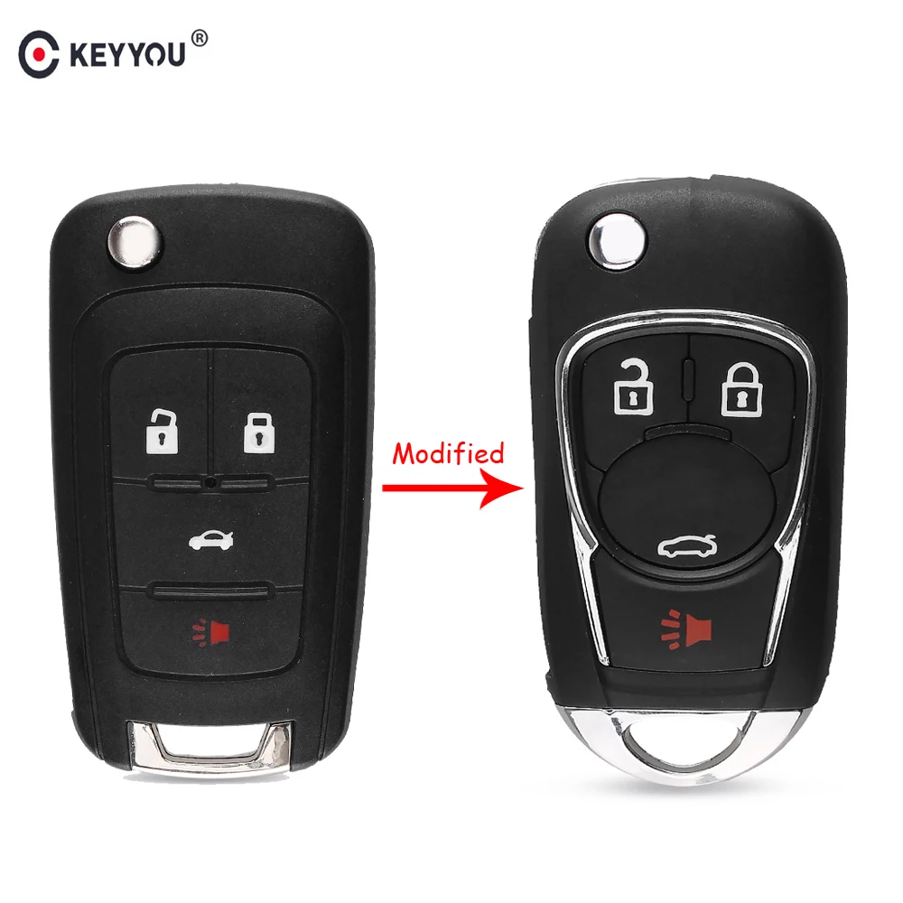 Складной чехол KEYYOU с 3 кнопками для Chevrolet Camaro/Cruze/Equinox/Impala/Malibu/Sonic логотипом|Ключ от