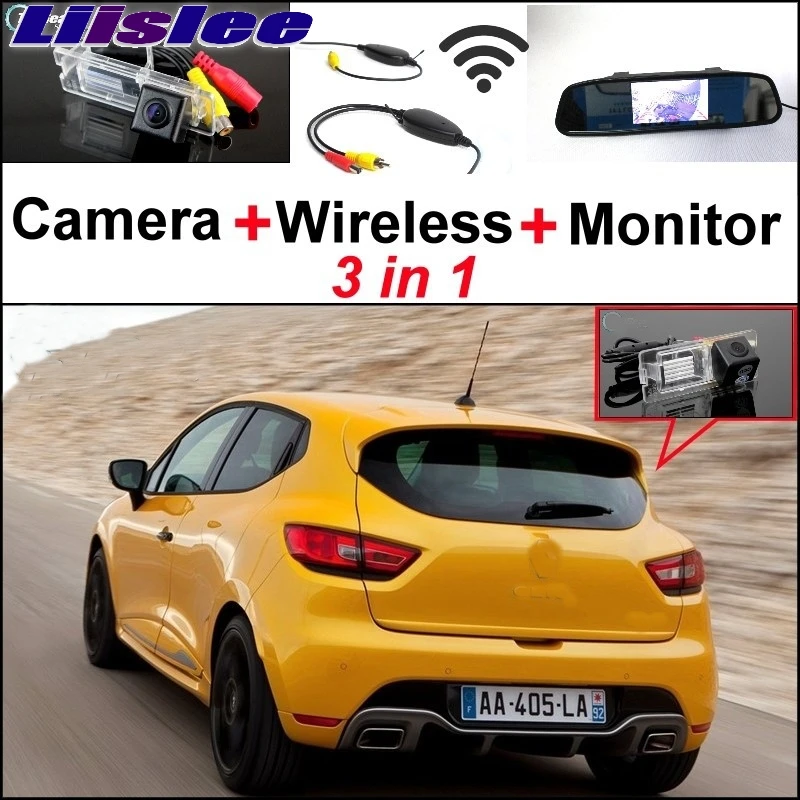 Liislee 3 in1 Special Rear View Camera + Wireless Receiver + Mirror Monitor Back Up Parking System For Renault Clio 3 4
Liislee 3 in1 Special Rear View Camera + Wireless Receiver + Mirror Monitor Back Up Parking System For Renault Clio 3 4
