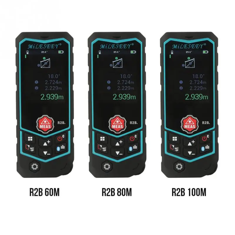 MiLESEEY 60m 80m 120m Portable R2B Laser Rangefinder Range Finder Distance Area Volume Meter Tool Accessory
MiLESEEY 60m 80m 120m Portable R2B Laser Rangefinder Range Finder Distance Area Volume Meter Tool Accessory