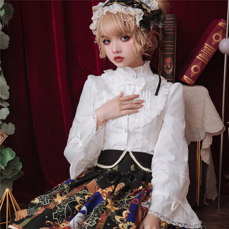 Brocade Garden Lolita Blouse Spring and Autumn New Shirt Long Sleeve Horn Sleeve High Neck Shirt Women Long Sleeve Shirts
Brocade Garden Lolita Blouse Spring and Autumn New Shirt Long Sleeve Horn Sleeve High Neck Shirt Women Long Sleeve Shirts