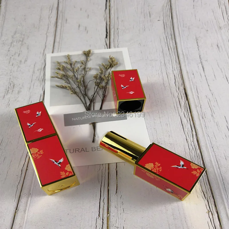 Chinese Stely Lipstick Tube Chinese Classical Lip Balm Tube Empty 3D Printing Lipstick Tube Magnetic Buckle Lipbalm Container (4)