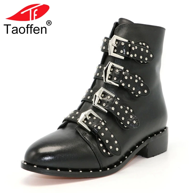 TAOFFEN Genuine leather Motorcycle boots Biker Shoes Women Suede Pointed Snow Boots Brand Shoe Famous Designer Woman Flats Punk
TAOFFEN Genuine leather Motorcycle boots Biker Shoes Women Suede Pointed Snow Boots Brand Shoe Famous Designer Woman Flats Punk