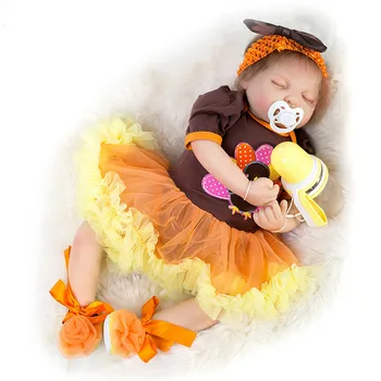 54 CM Silicone Mini Baby Doll with Magnetic Pacifier Children's Girl Toy 21inch Lifelike Reborn Baby Doll New Style Clothes
54 CM Silicone Mini Baby Doll with Magnetic Pacifier Children's Girl Toy 21inch Lifelike Reborn Baby Doll New Style Clothes