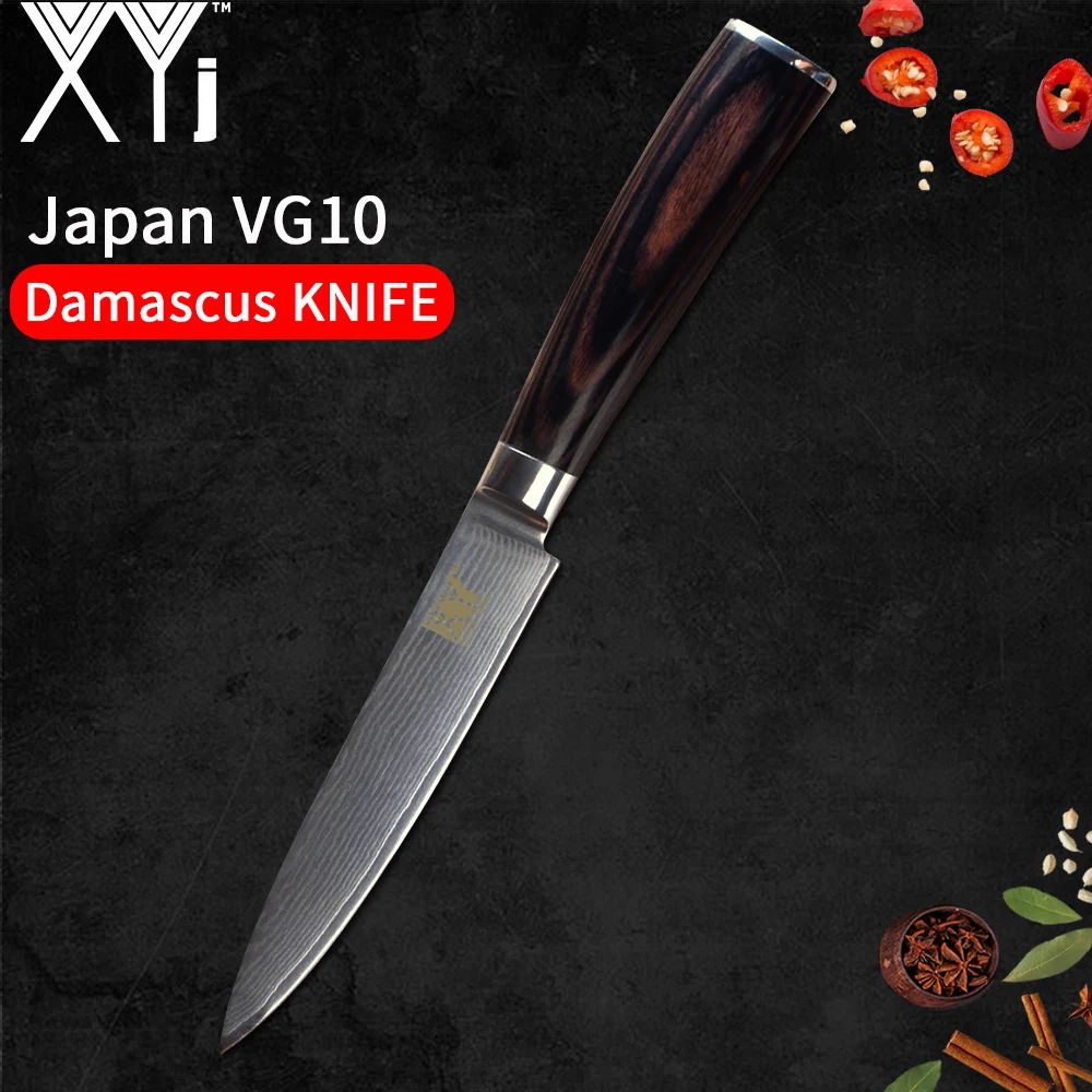 XYj Kitchen Knives Damascus Steel Utility Knife Beautiful Pattern Ergonomic Grip Color Wood Handle Kitchen Tools High Grade
XYj Kitchen Knives Damascus Steel Utility Knife Beautiful Pattern Ergonomic Grip Color Wood Handle Kitchen Tools High Grade