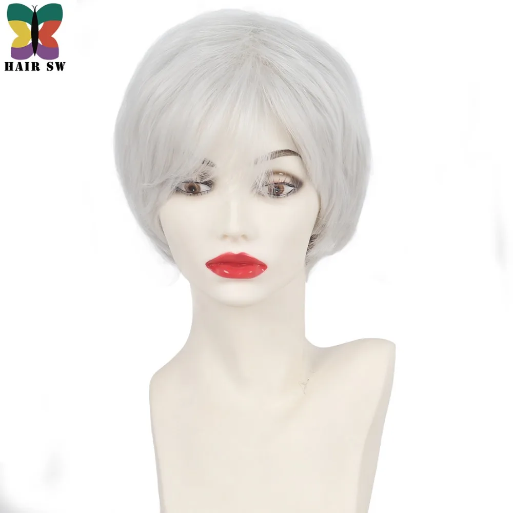 HAIR SW Short Pixie Cut Fluffy Wig Soft Natural Silver white Synthetic Hair Wig With bangs for older ladies
HAIR SW Short Pixie Cut Fluffy Wig Soft Natural Silver white Synthetic Hair Wig With bangs for older ladies