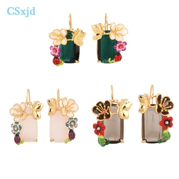 CSxjd Enamel glaze Butterfly flower gem Earrings Women Luxury Earrings jewelry 2018 New
CSxjd Enamel glaze Butterfly flower gem Earrings Women Luxury Earrings jewelry 2018 New