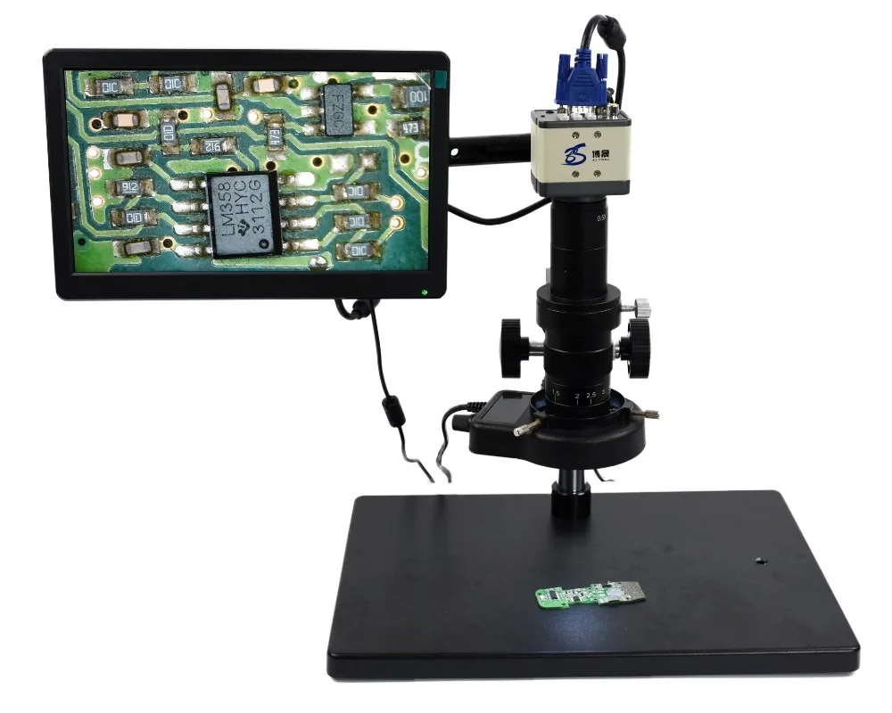 1080P HDMI USB Industrial Microscope Camera 18X-200X High Working Distance Optical Lens Table LED Light Source
1080P HDMI USB Industrial Microscope Camera 18X-200X High Working Distance Optical Lens Table LED Light Source