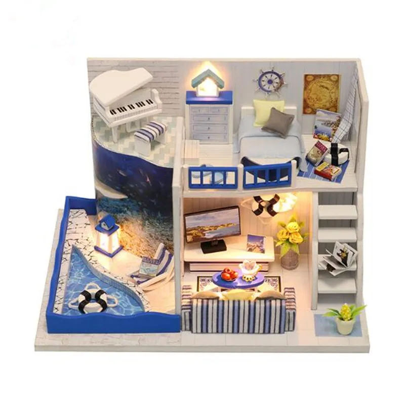 M040 Miniature DIY Doll House Model Wooden Furniture Building Blocks Toys for kids -Sound of the sea
M040 Miniature DIY Doll House Model Wooden Furniture Building Blocks Toys for kids -Sound of the sea