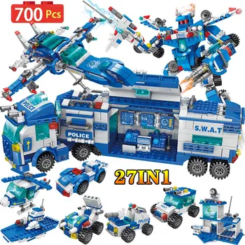 700PCS Technic Truck SWAT Building Blocks City Police Station Headquarters Military Car Bricks Toys for Children
700PCS Technic Truck SWAT Building Blocks City Police Station Headquarters Military Car Bricks Toys for Children