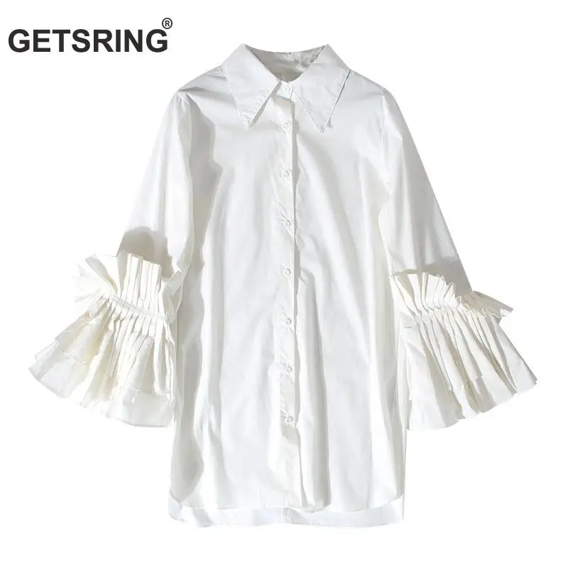 GETSRING Women Shirt Blouse 2018 Spring Autumn White Cotton Shirt Lotus Leaf Sleeves Blouse New Women Long Sleeved Shirts Free
GETSRING Women Shirt Blouse 2018 Spring Autumn White Cotton Shirt Lotus Leaf Sleeves Blouse New Women Long Sleeved Shirts Free