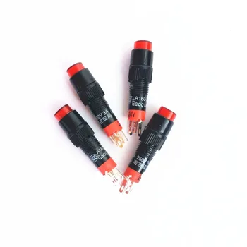 

10x Maintained Self-Lock Latching Lamp DC 12V 5 Pins Red 8mm 3A 250V AC 1NO+1NC illuminated Round Push Button Switches Indicator