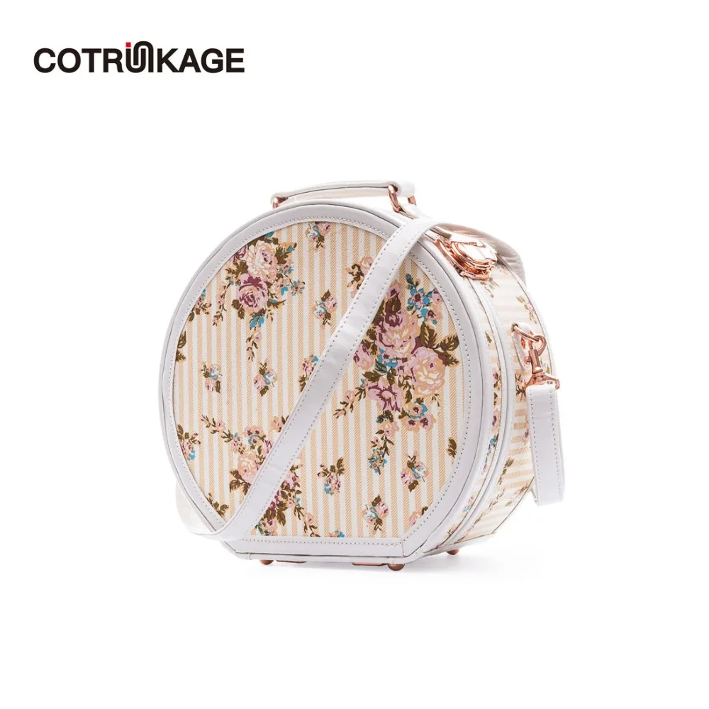 COTRUNKAGE Small Round Hat Box Beige Floral Carry On Luggage Bag Cosmetic Case with Strap
COTRUNKAGE Small Round Hat Box Beige Floral Carry On Luggage Bag Cosmetic Case with Strap