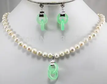 Miss charm Jew.163 Beautiful Jewellery Women white pearl necklace green jade earrings pendant jewelry set
Miss charm Jew.163 Beautiful Jewellery Women white pearl necklace green jade earrings pendant jewelry set
