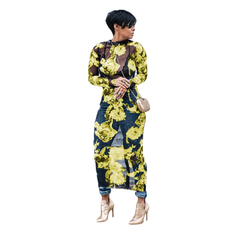 Women Sexy Mesh See Through Fashion Long Sleeve Stretch Bodycon Casual Party Club African Floral Flower Printed Mid Dress 406421
Women Sexy Mesh See Through Fashion Long Sleeve Stretch Bodycon Casual Party Club African Floral Flower Printed Mid Dress 406421