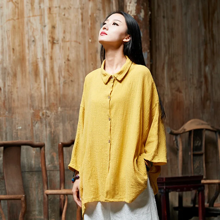 2018 spring and summer womens yellow top batwing sleeve blouses plus size blusa feminina linen clothes bf cardigan
2018 spring and summer womens yellow top batwing sleeve blouses plus size blusa feminina linen clothes bf cardigan