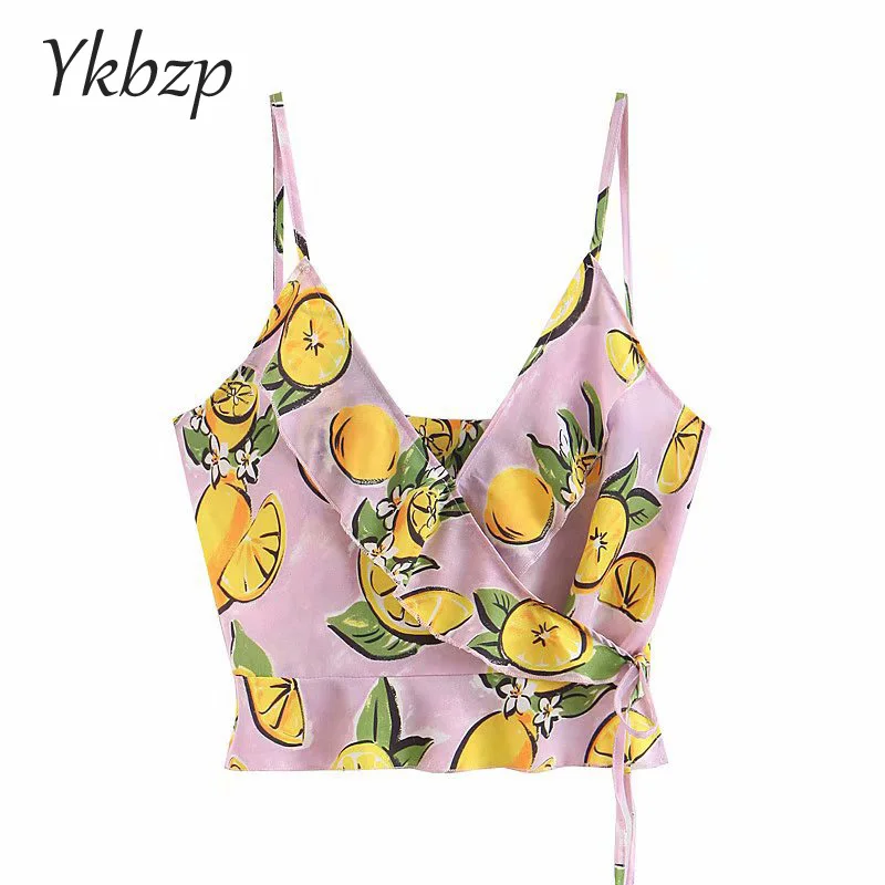 Lemon print Print Ruffled Hem Women Sling T shirt Casual Lady Sexy Sleeveless Tops Fashion Feminina Camisole
Lemon print Print Ruffled Hem Women Sling T shirt Casual Lady Sexy Sleeveless Tops Fashion Feminina Camisole