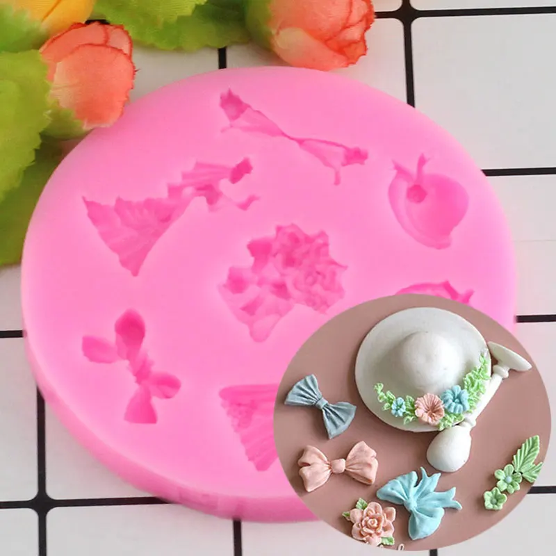 Straw Hat Bow Skirt Shape 3D Fondant Cake Silicone Mold Food Grade Mastic Confeitaria Chocolate Pastry Candy Making Tools
Straw Hat Bow Skirt Shape 3D Fondant Cake Silicone Mold Food Grade Mastic Confeitaria Chocolate Pastry Candy Making Tools