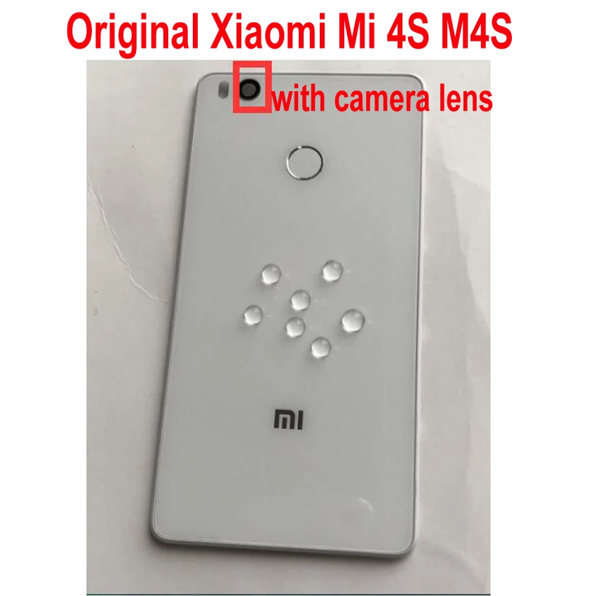 

Original Xiaomi Mi 4S Mi4S M4S Battery Back Cover Rear Case Door Housing + Camera Glass Lens+ Home Button Fingerprint Flex Cable