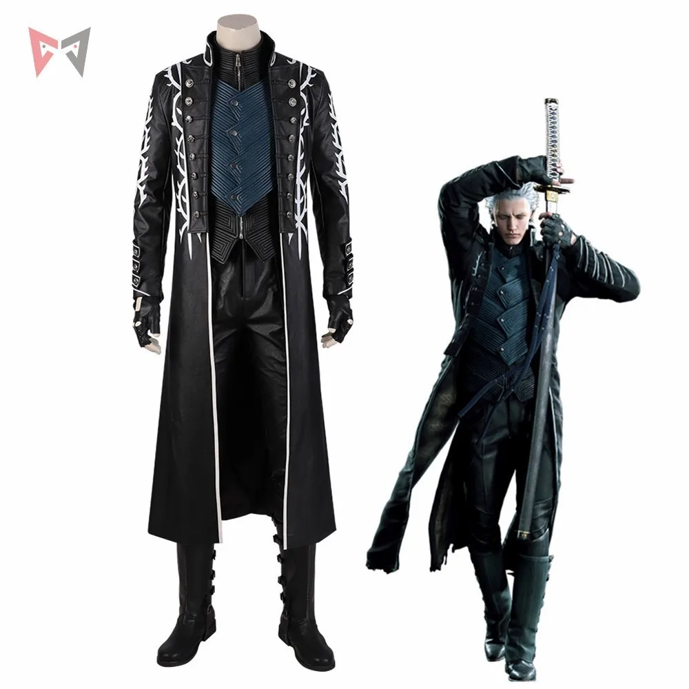 New DMC Vergil Cosplay Costume Game Halloween Outfit Pu Leather Jacket for men kids Custom Made Superhero set
New DMC Vergil Cosplay Costume Game Halloween Outfit Pu Leather Jacket for men kids Custom Made Superhero set