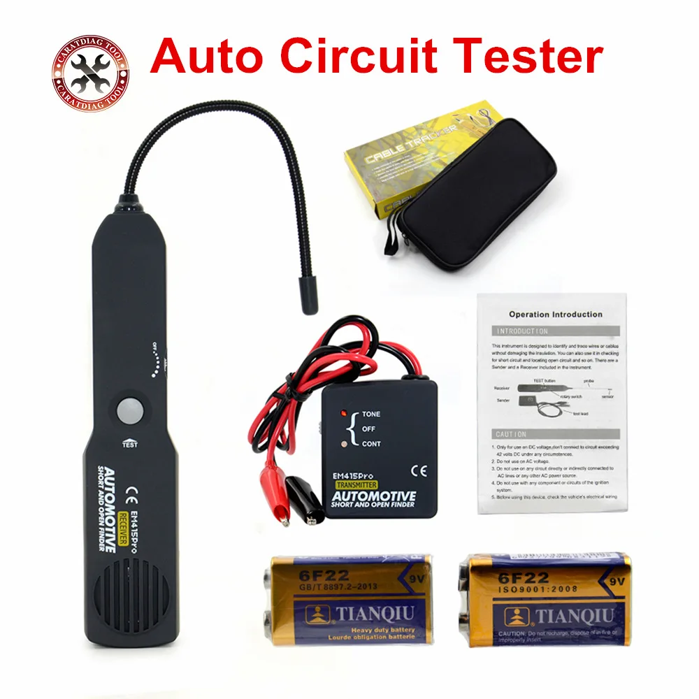Universal EM415PRO Automotive Cable Wire Tracker Short & Open Circuit Finder Tester Car Vehicle Repair Detector Tracer 6-42V DC
Universal EM415PRO Automotive Cable Wire Tracker Short & Open Circuit Finder Tester Car Vehicle Repair Detector Tracer 6-42V DC
