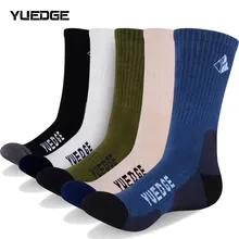 

YUEDGE Super High Quality Men's 5 Pairs Antiskid Wicking Cotton Socks For Outdoor Camping Hiking Walking backpacking Sport Socks