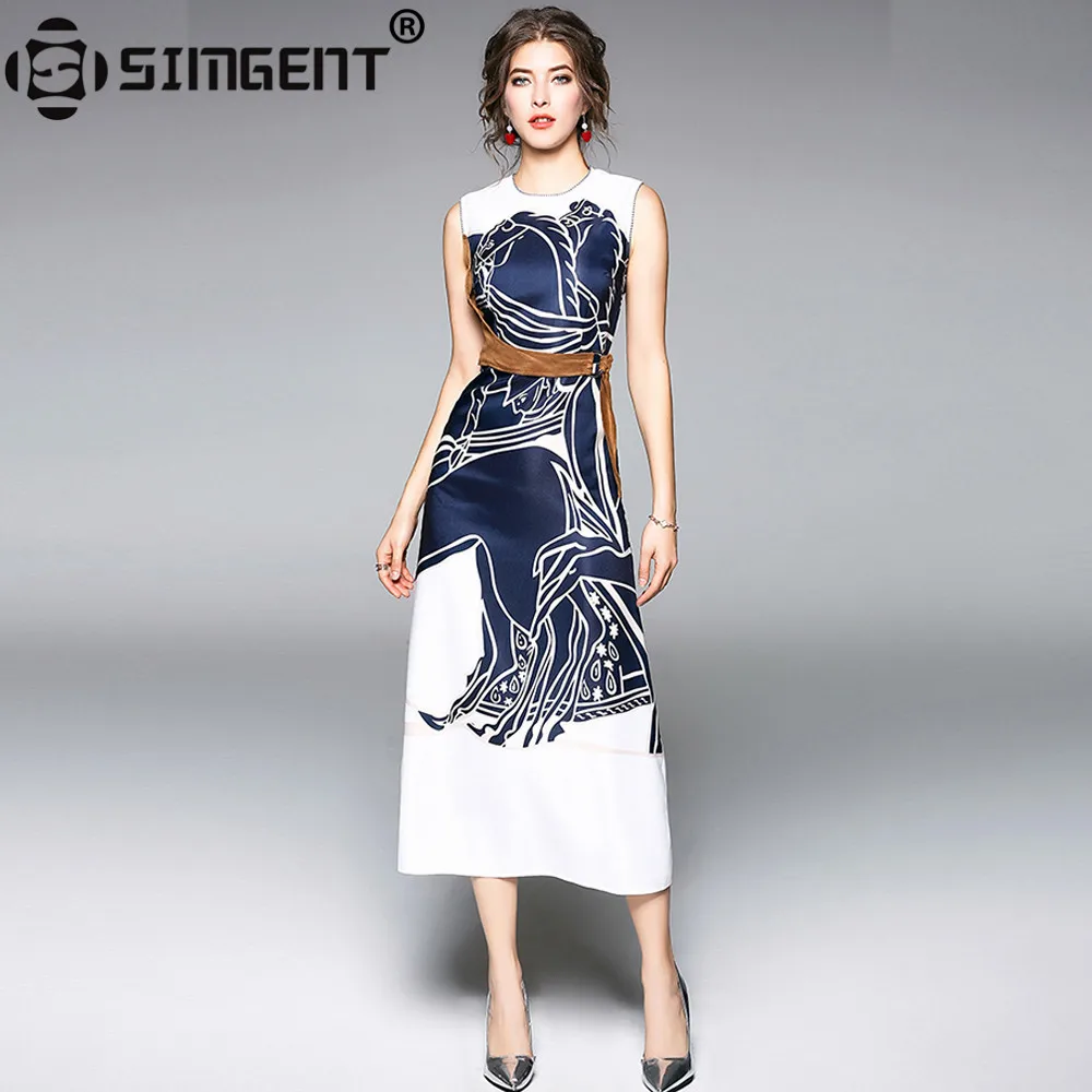 Simgent Sleeveless Dress Women New High End A Line Print Patchwork Ladies Slim Long Summer Dresses Female Fashion Vestido SG8135
Simgent Sleeveless Dress Women New High End A Line Print Patchwork Ladies Slim Long Summer Dresses Female Fashion Vestido SG8135