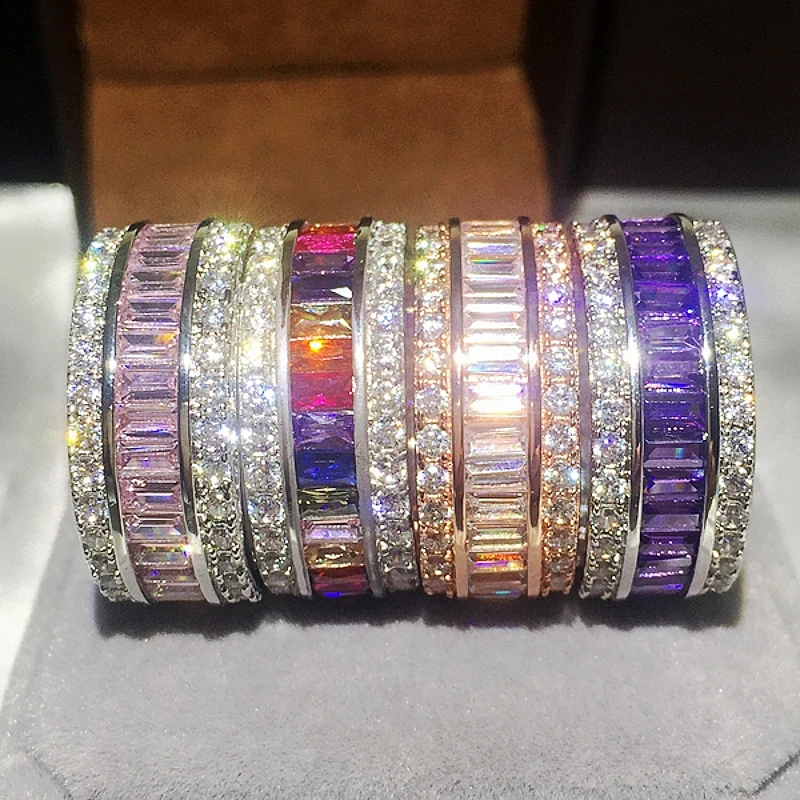 4 colour Trendy ring 925 Silver Filled Engagement Wedding Band Rings for women Princess cut AAAAA zircon Female Finger Jewelry
4 colour Trendy ring 925 Silver Filled Engagement Wedding Band Rings for women Princess cut AAAAA zircon Female Finger Jewelry