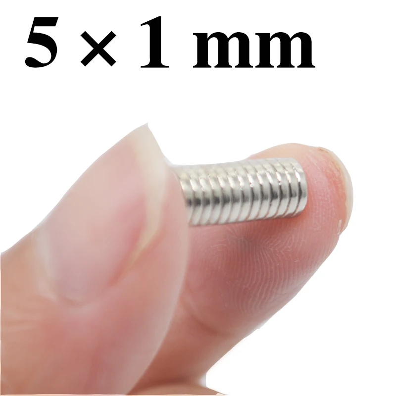 

HYSAMTA 100Pcs 5x1mm N35 Neodymium Magnet Disc Permanent NdFeB Small Round Super Powerful Magnetic Magnets Craft 5mm x 1m 5*1mm