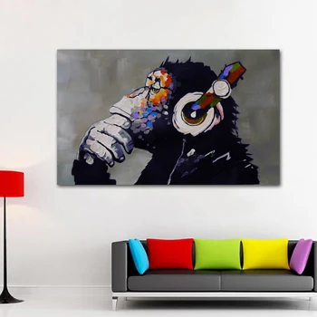 1 Pcs Wall Art Print Canvas Painting Thinking Monkey Headphone Animated Painting Funny Gorilla Pictures For Living Room Unframed
1 Pcs Wall Art Print Canvas Painting Thinking Monkey Headphone Animated Painting Funny Gorilla Pictures For Living Room Unframed
