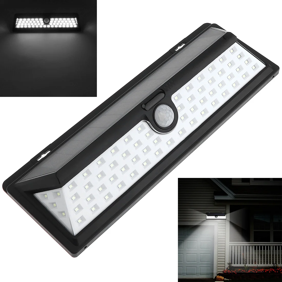 Outdoor Waterproof 66 LED Solar Power PIR Motion Sensor Wall Light with 3 Different Lighting Modes for Garden
Outdoor Waterproof 66 LED Solar Power PIR Motion Sensor Wall Light with 3 Different Lighting Modes for Garden