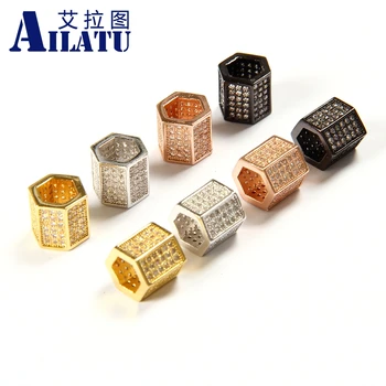 Ailatu Hexagonal Prism Jewelry Accessories Charm Made of Clear Cubic Zirconia and Copper Decorated for DIY Fashion Bracelet
Ailatu Hexagonal Prism Jewelry Accessories Charm Made of Clear Cubic Zirconia and Copper Decorated for DIY Fashion Bracelet