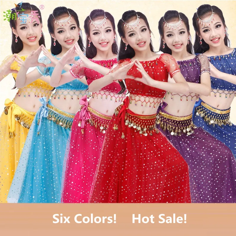 New Child belly dance clothes set good quality multi-color Girls Indian costume Children performance costumes | Тематическая одежда