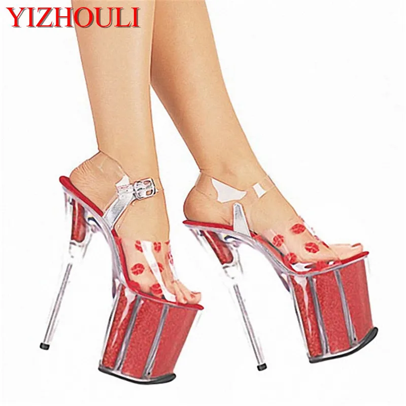 Crystal Wedding Shoes 20cm High Heel Red Lip Upper Sexy Sandal, 8 "Fashion Party Show Sandal
Crystal Wedding Shoes 20cm High Heel Red Lip Upper Sexy Sandal, 8 "Fashion Party Show Sandal
