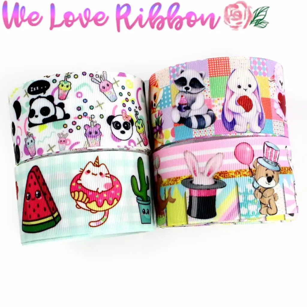 16mm-75mm Cute Animal Panda Elephant Beer Sheep Cactus Watermelon Printed Grosgrain/Foe Ribbon DIY Hair Bowknots 50yards/roll
16mm-75mm Cute Animal Panda Elephant Beer Sheep Cactus Watermelon Printed Grosgrain/Foe Ribbon DIY Hair Bowknots 50yards/roll