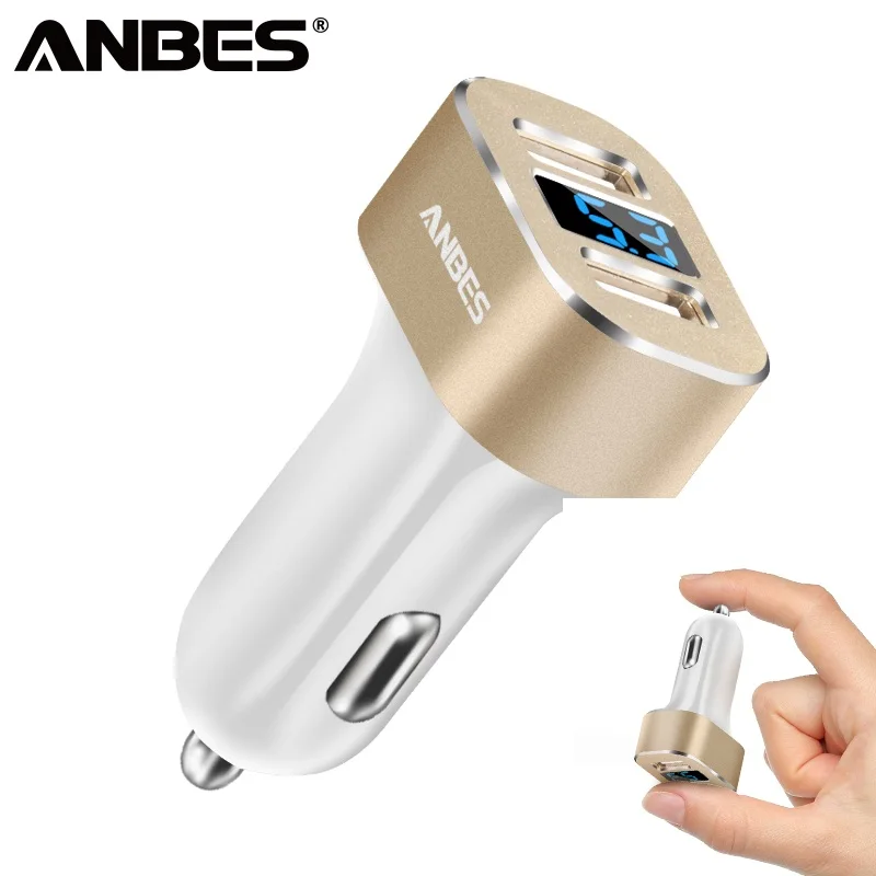 ANBES LED Screen 3A Car Charger Digital Display Dual Port 2 USB Adapter Car-charger Double USB for iPhone 7 8 X ipad Apple Cable
ANBES LED Screen 3A Car Charger Digital Display Dual Port 2 USB Adapter Car-charger Double USB for iPhone 7 8 X ipad Apple Cable