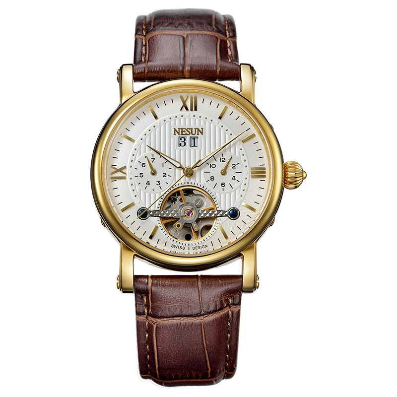 Watch Men Switzerland Nesun Skeleton Tourbillon Luxury Brand Auto Mechanical Men's Watches Leather Horloges Mannen clock N9503-3
Watch Men Switzerland Nesun Skeleton Tourbillon Luxury Brand Auto Mechanical Men's Watches Leather Horloges Mannen clock N9503-3