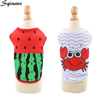 Sqinans Spring and Summer Pet Clothes Breathable Mesh Dog Vest Cute Watermelon Crab Print Dog Cat T-shirts Pet Apparel Supplies 
Sqinans Spring and Summer Pet Clothes Breathable Mesh Dog Vest Cute Watermelon Crab Print Dog Cat T-shirts Pet Apparel Supplies