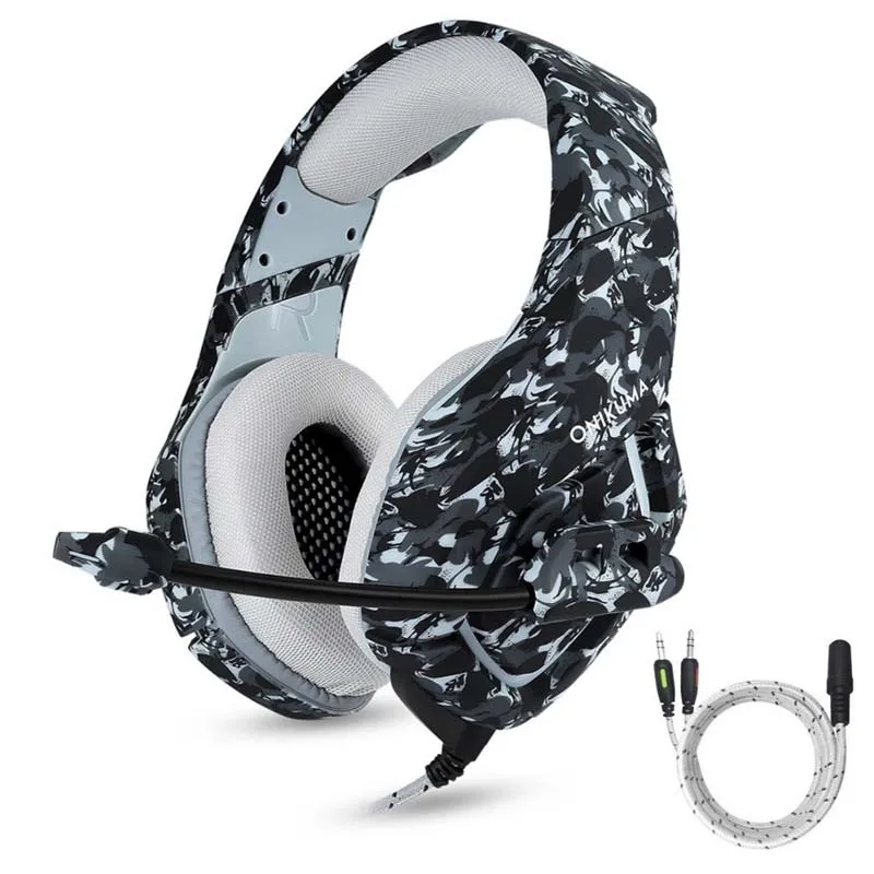 ONIKUMA K1 Camouflage PS4 Play 4 Pro Headset Bass Gaming USB Headphones Casque with Microphone for Xbox One for PC Moible Phone
ONIKUMA K1 Camouflage PS4 Play 4 Pro Headset Bass Gaming USB Headphones Casque with Microphone for Xbox One for PC Moible Phone