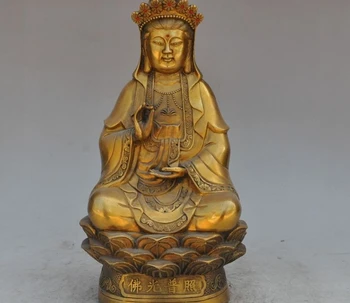 13" chinese buddhism brass lotus seat Kwan-Yin Bodhisattva Goddess buddha statue
13" chinese buddhism brass lotus seat Kwan-Yin Bodhisattva Goddess buddha statue