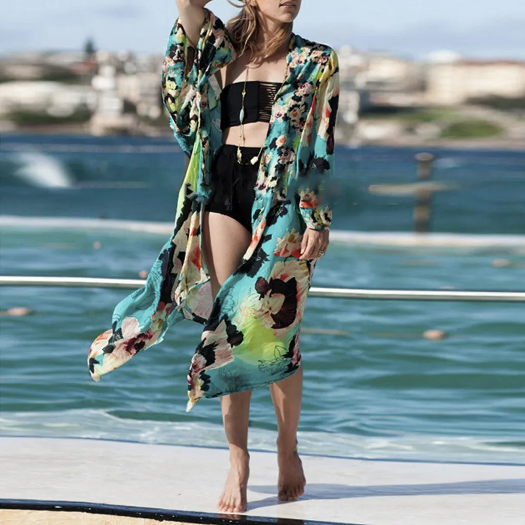 Feitong Summer Chiffon Bikini Cover up Loose Kimono Women Blouse Shawl Cardigan Top Ladies Casual 3/4 Short Sleeve Female Blusas
Feitong Summer Chiffon Bikini Cover up Loose Kimono Women Blouse Shawl Cardigan Top Ladies Casual 3/4 Short Sleeve Female Blusas