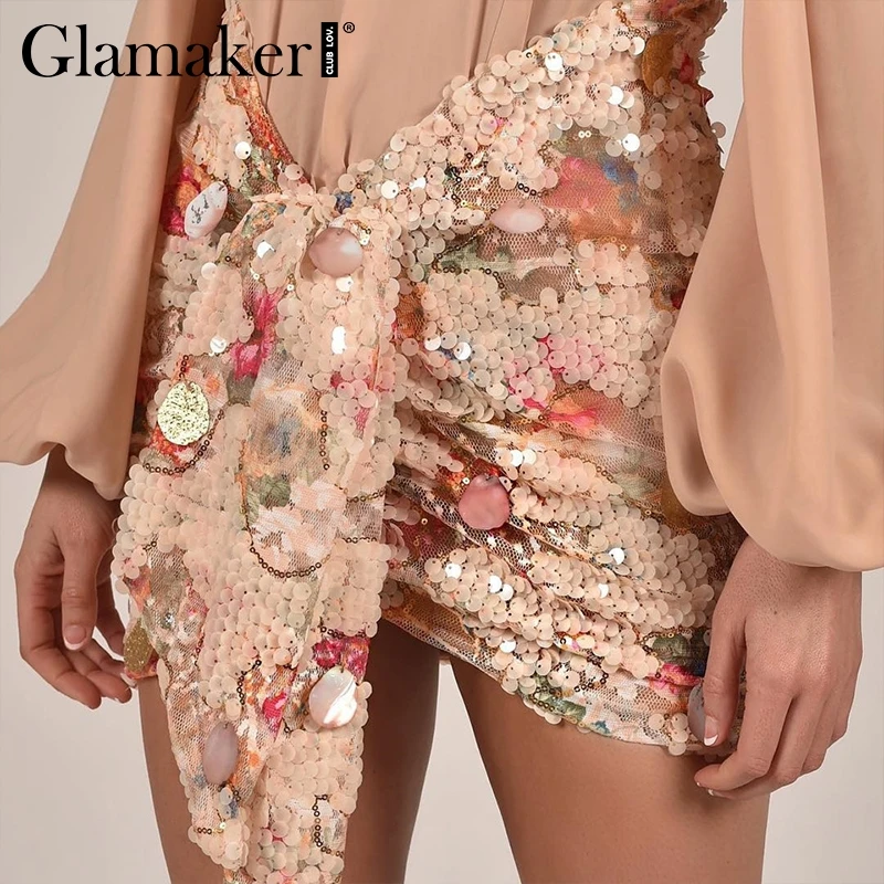 Glamaker Sequins irregular bow tie short skirt Women summer floral sexy bodycon skirt Female streetwear autumn club skirt bottom
Glamaker Sequins irregular bow tie short skirt Women summer floral sexy bodycon skirt Female streetwear autumn club skirt bottom