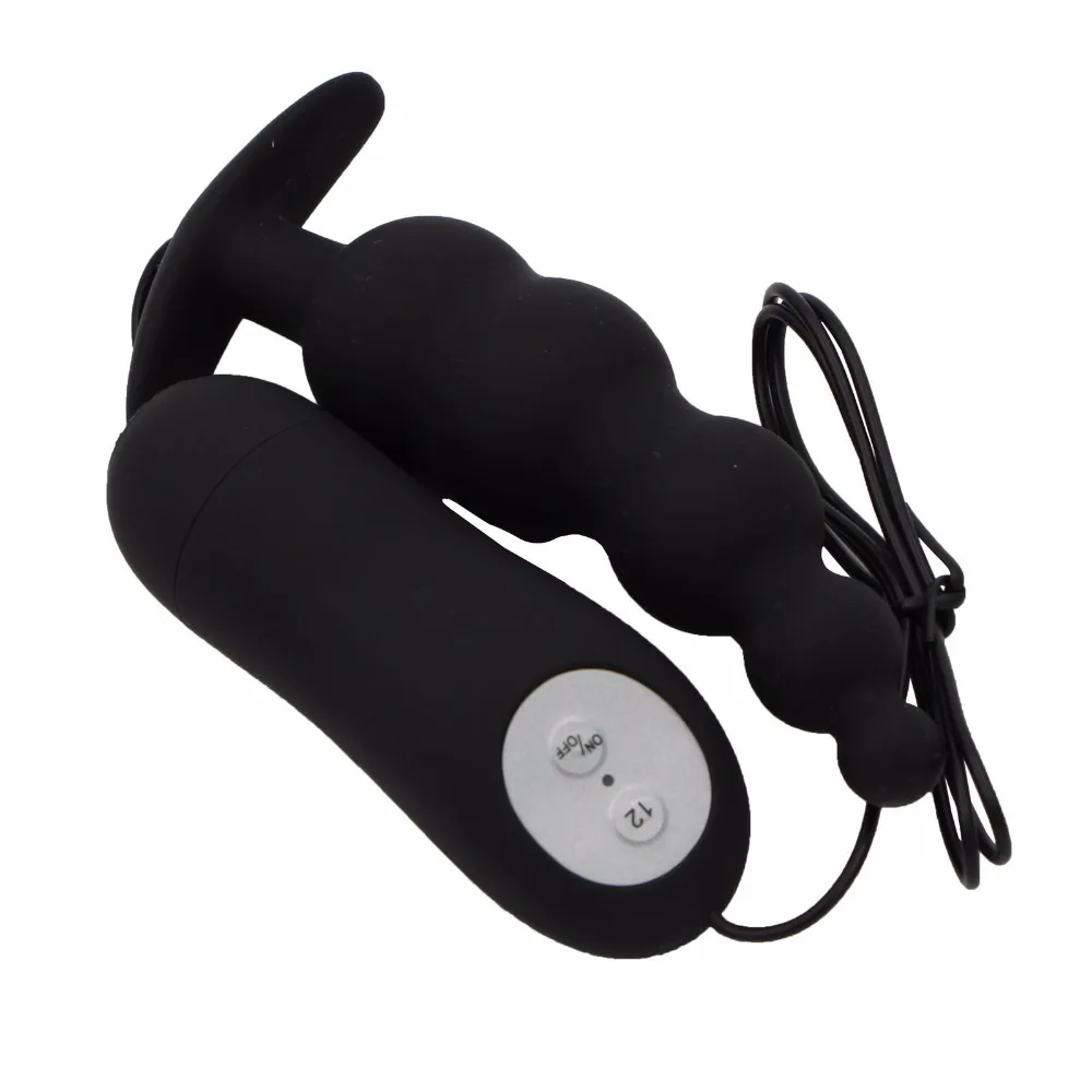 Powerful 12 Speeds Prostate Massager Vibrators Butt Anal Plug Anal Beads Anal Vibrator Sex Toys for Men Gay Woman Sex Machine