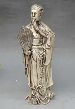 Collectible Decorated Silver Plate Copper Carve Sanguo Premier Zhugeliang Statue
Collectible Decorated Silver Plate Copper Carve Sanguo Premier Zhugeliang Statue