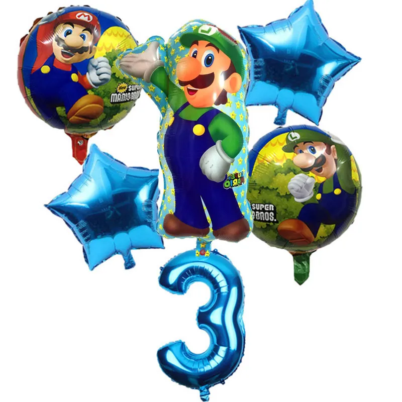 6 Pcs/lot Super Mario Bros Balloons Birthday Party Luigi Mario Bros Helium Balloon 32 inch number ballon Decoration Supplie
6 Pcs/lot Super Mario Bros Balloons Birthday Party Luigi Mario Bros Helium Balloon 32 inch number ballon Decoration Supplie