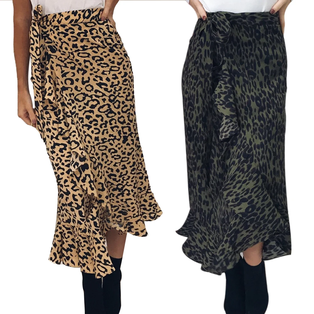 Summer Sexy Women Lace Up Skirts Fashion High Waist Ruffles Loose Slim Long Wrap Skirt 2019 New Ladies Leopard Outwear Clothing
Summer Sexy Women Lace Up Skirts Fashion High Waist Ruffles Loose Slim Long Wrap Skirt 2019 New Ladies Leopard Outwear Clothing