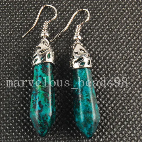 Free Shipping Beautiful Green Azurite Hexagonal Pointed Reiki Chakra Earring MC3297
Free Shipping Beautiful Green Azurite Hexagonal Pointed Reiki Chakra Earring MC3297