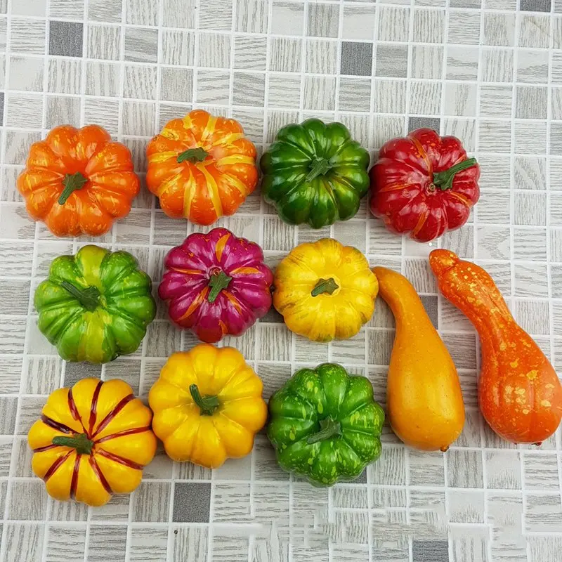 Fake Pumpkins Artificial Gourds autumn fall harvest decorating Thanksgiving table decoration Wedding basket filler
Fake Pumpkins Artificial Gourds autumn fall harvest decorating Thanksgiving table decoration Wedding basket filler
