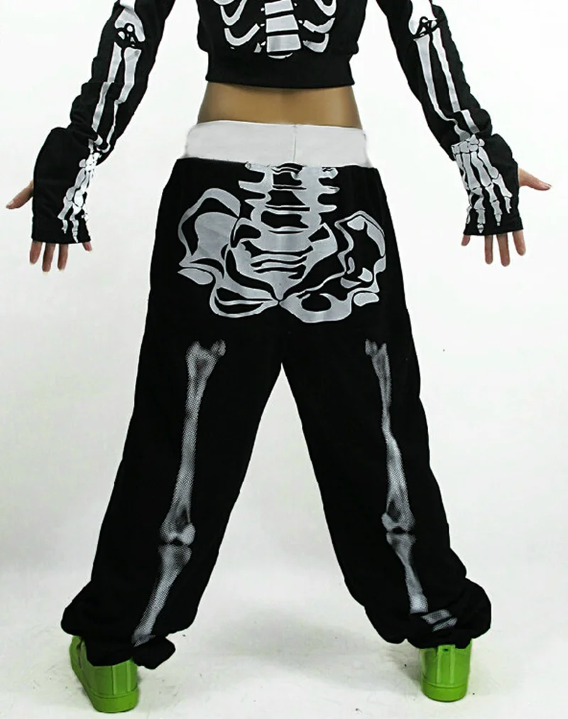 New Fashion Women Men Harem Hip Hop Dance Jazz Halloween Performance Costume Skeleton Trousers Pants
New Fashion Women Men Harem Hip Hop Dance Jazz Halloween Performance Costume Skeleton Trousers Pants