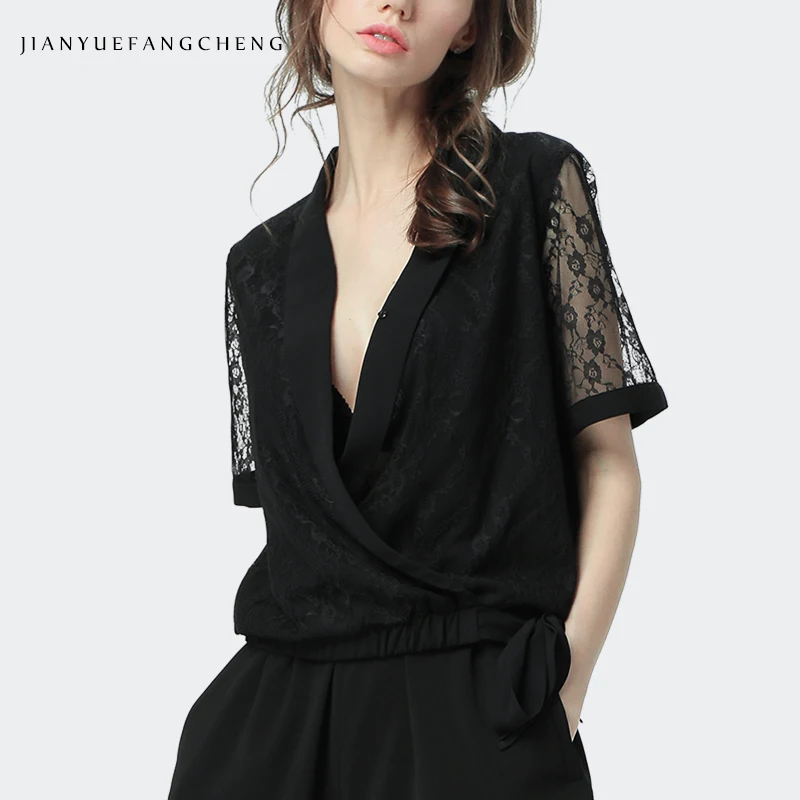Luxury Hollow Out Floral Print Short Sleeve Lace Blouse Sexy V-Neck Lace-Up Plus Size Shirt 2019 Summer Women Streetwear Tops
Luxury Hollow Out Floral Print Short Sleeve Lace Blouse Sexy V-Neck Lace-Up Plus Size Shirt 2019 Summer Women Streetwear Tops